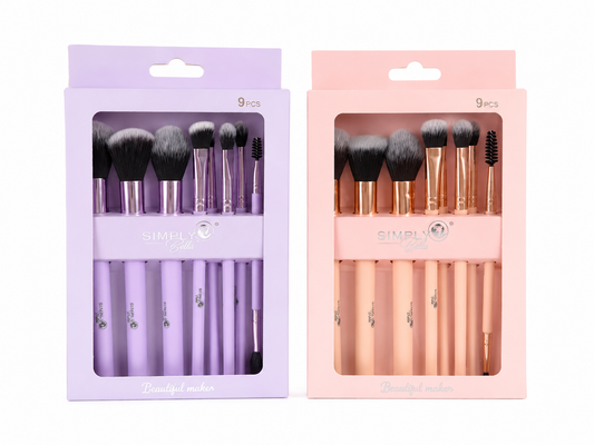 9-Piece Makeup Brush Set - Simply Bella