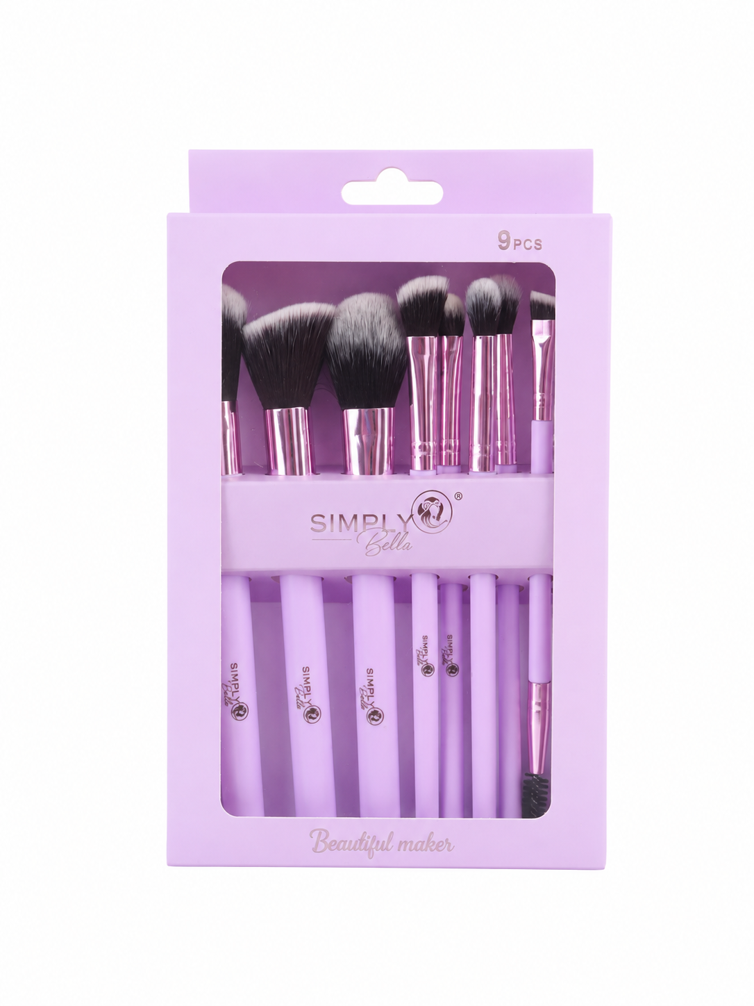 9-Piece Makeup Brush Set - Simply Bella