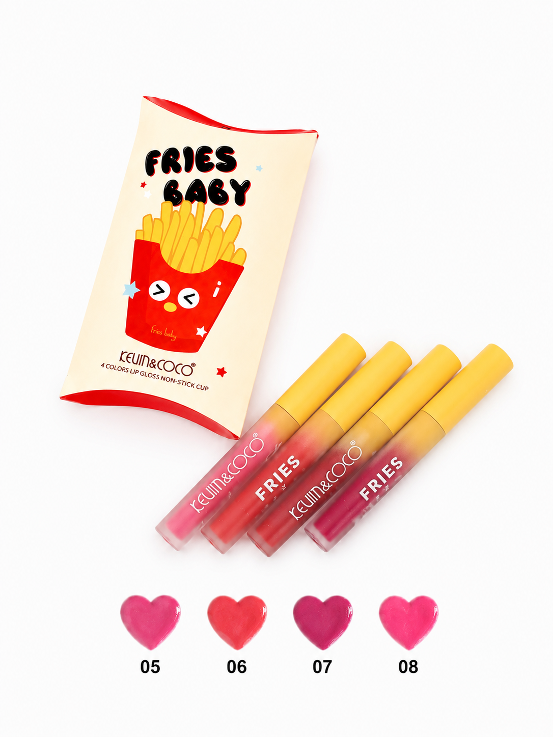 Kevin&Coco Lips-Fries&Chips" 4-Piece Lip Gloss Set