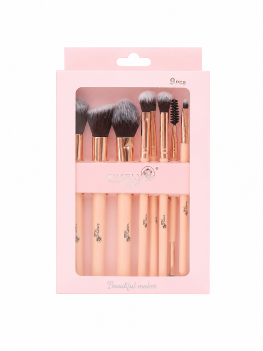 9-Piece Makeup Brush Set - Simply Bella