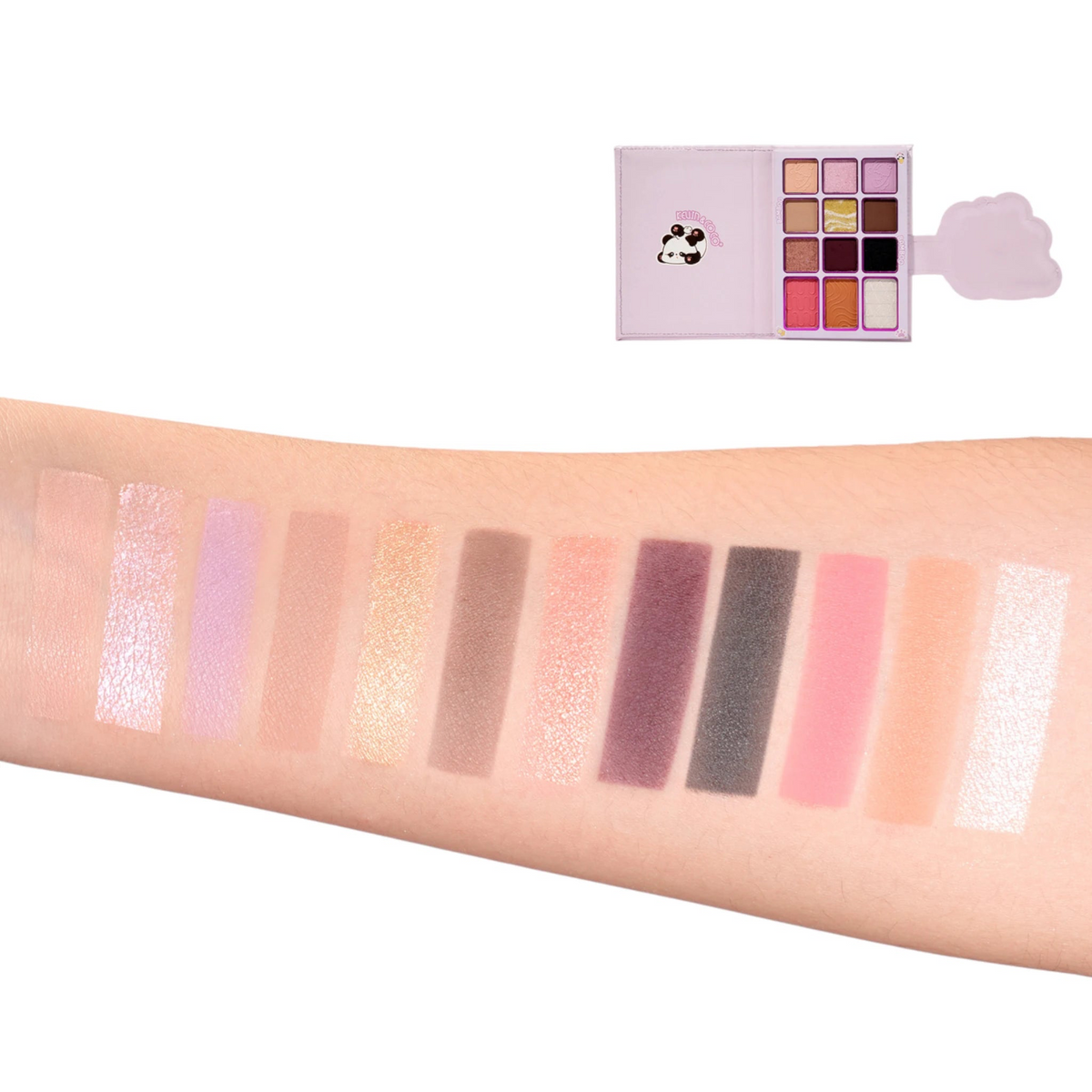 Kevin&Coco 12-Colors Bamboo Eyeshadow Palette + Brush Set