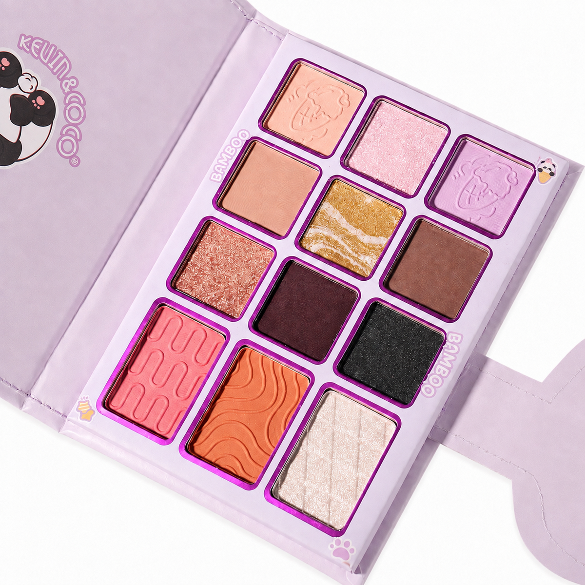 Kevin&Coco 12-Colors Bamboo Eyeshadow Palette + Brush Set