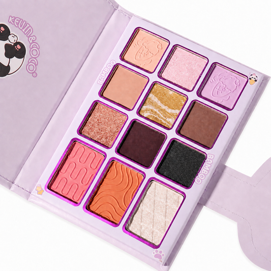 Kevin&Coco 12-Colors Bamboo Eyeshadow Palette + Brush Set