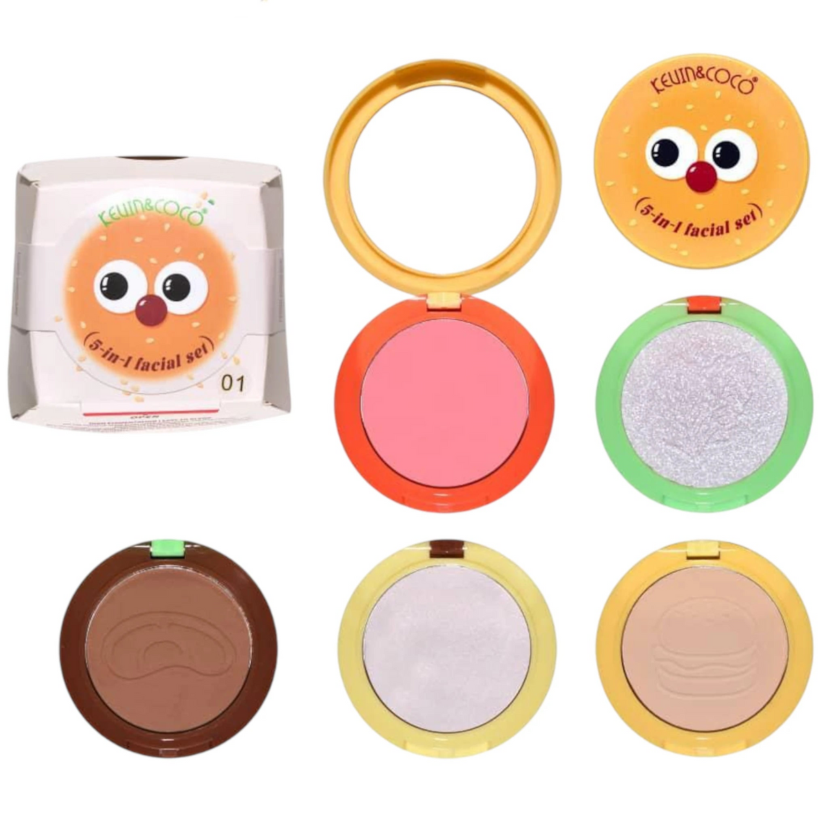 Kevin & Coco Burgerlicious 5-in-1 Face Makeup Set
