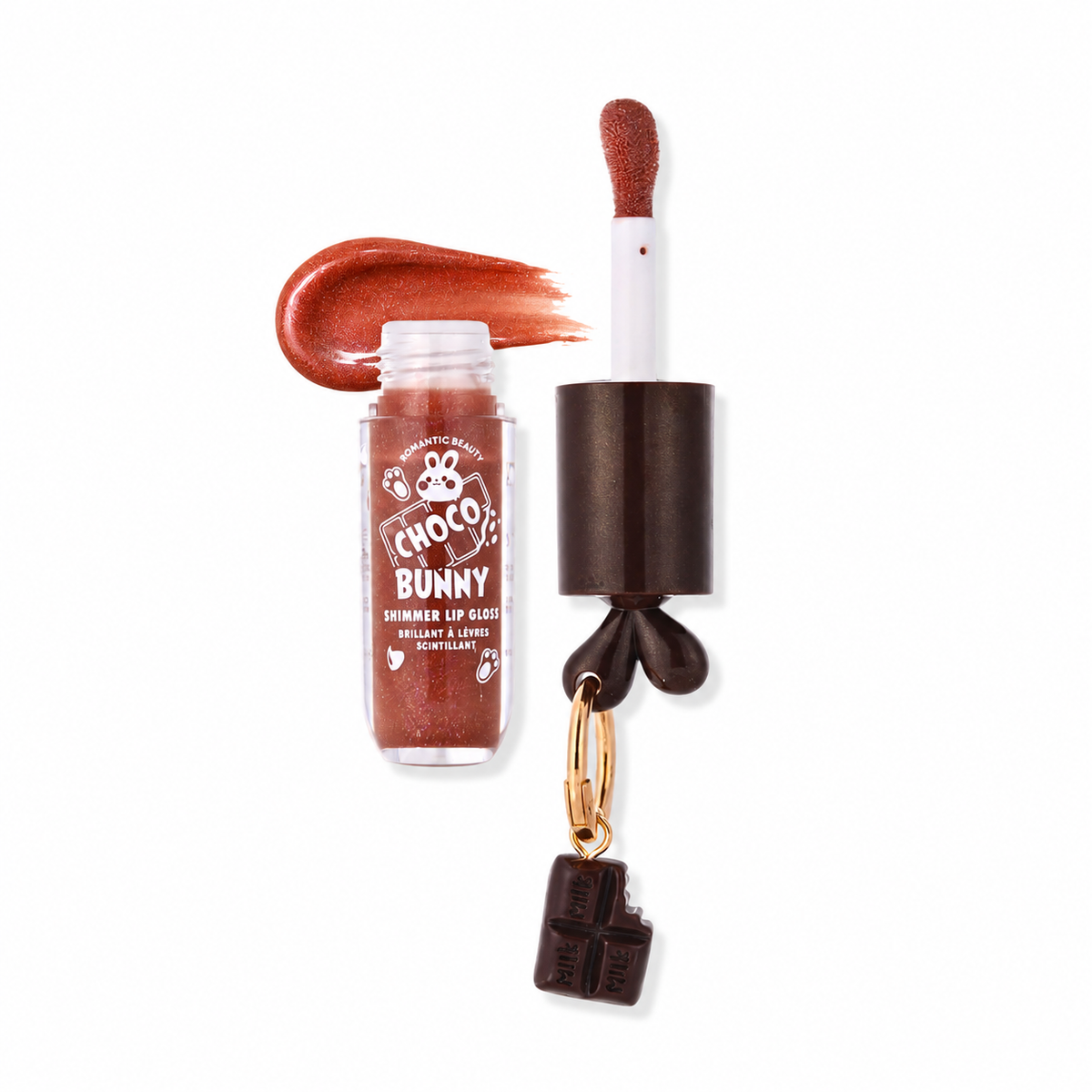 RMT Choco Bunny Shimmer Keychain Lip Gloss