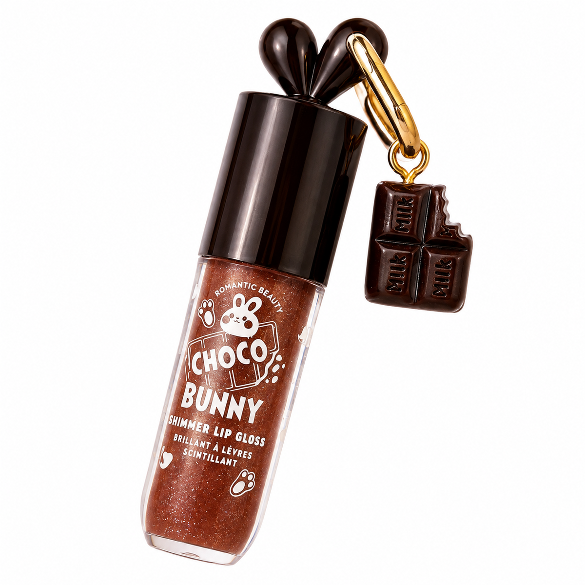 RMT Choco Bunny Shimmer Keychain Lip Gloss